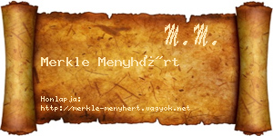 Merkle Menyhért névjegykártya